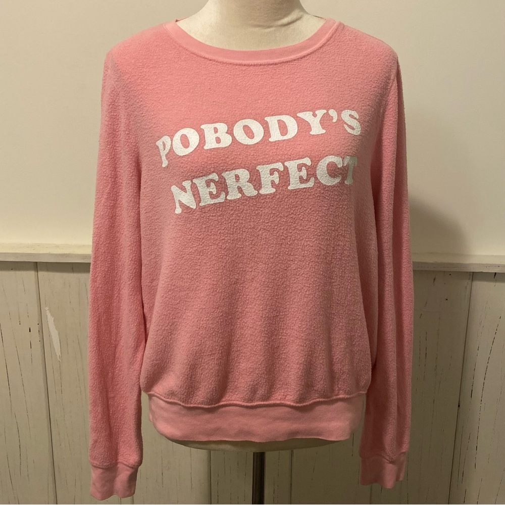 Wildfox Small Pink Pobody’s Nerfect Long Sleeve Tee